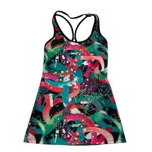 STUDIO BY CAPEZIO Dance/Fitness Tank Top Splatter Paint Women's Size Small